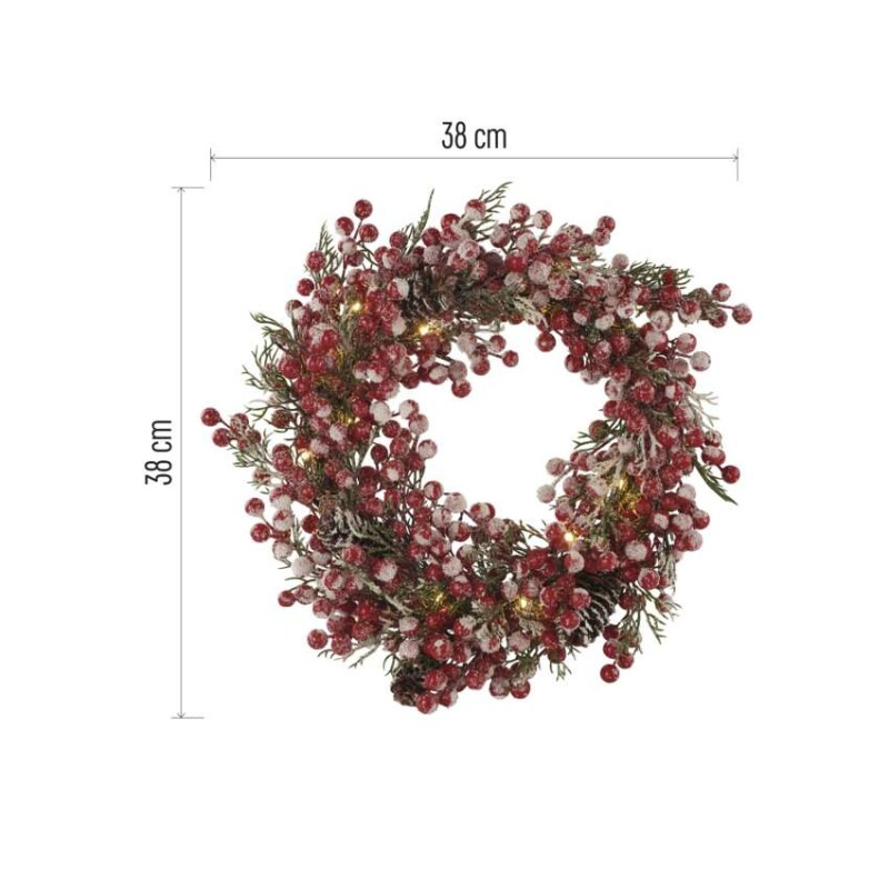 20LED XMAS WREATH DECO 2AA WW 2