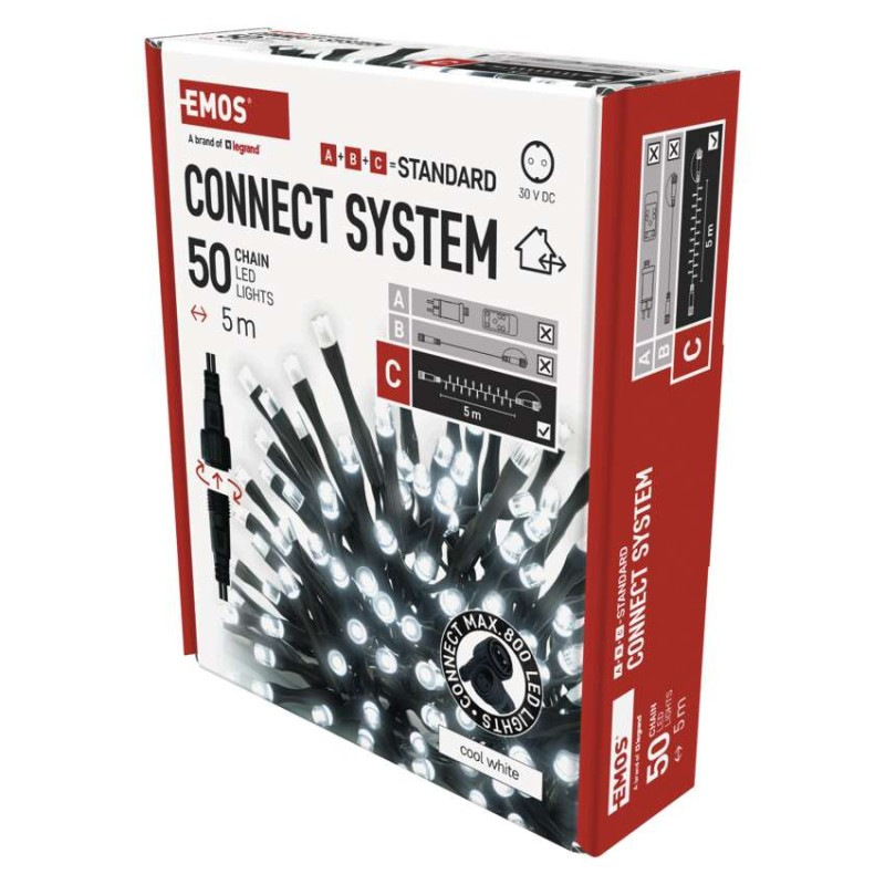 VIANOCE Reťaz Connect 50LED 5M IP44 CW