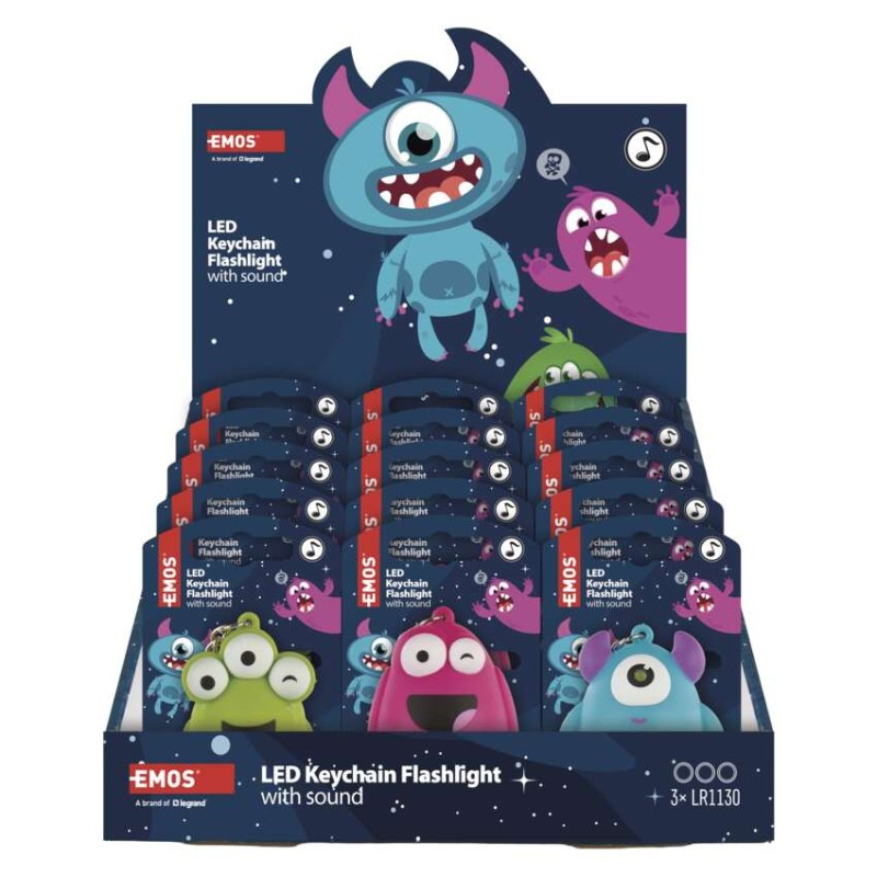 Kľúčenka LED príšerky+zvuk (box 18KS) P4721 2