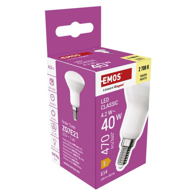 Žiarovka LED CLS R50 6W E14 WW  ZQ7220 8