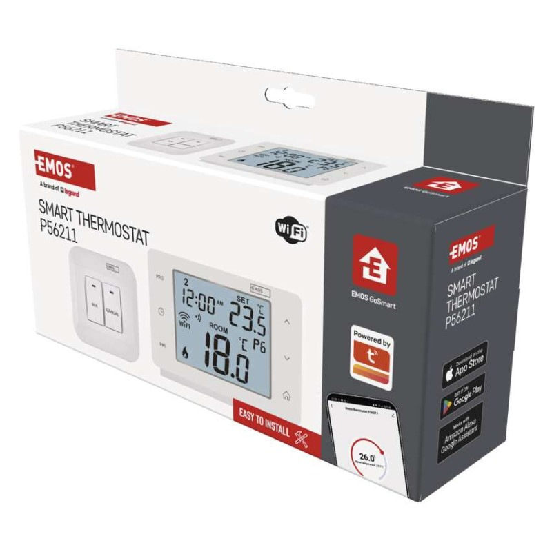 Termostat izbový GOSMARTs WIFI P56211 bedrôtový EMOS 5