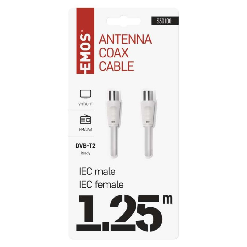 ANTÉNNÍ KOAX. KABEL 1,25M 2