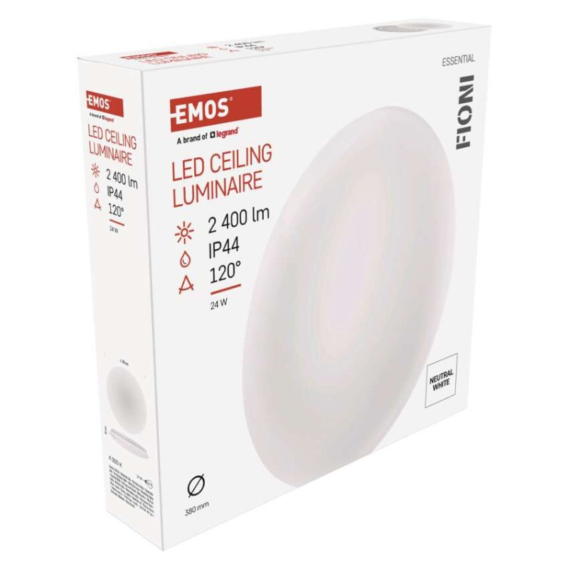 Svietidlo FIONI kruhové biele 24W 2400lm IP44 neutrálna biela 9