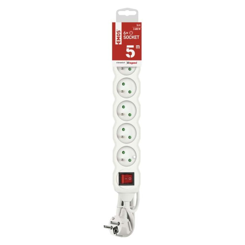 Kábel predlžovací 6Z-5m 3x1,5mm2 P1615R s vypínačom 2