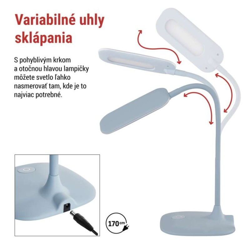 LED STOLNÍ LAMPA STELLA MODRÁ 4