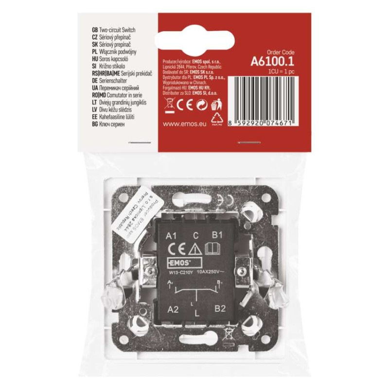 Spínač č.5 250 V/10 A max. IP20  A6100.1 5