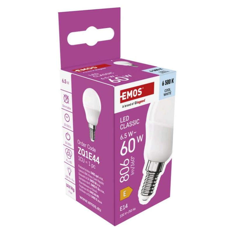 LED CLS MINI GLOBE 6,5W(60W) 806lm E14 C 7