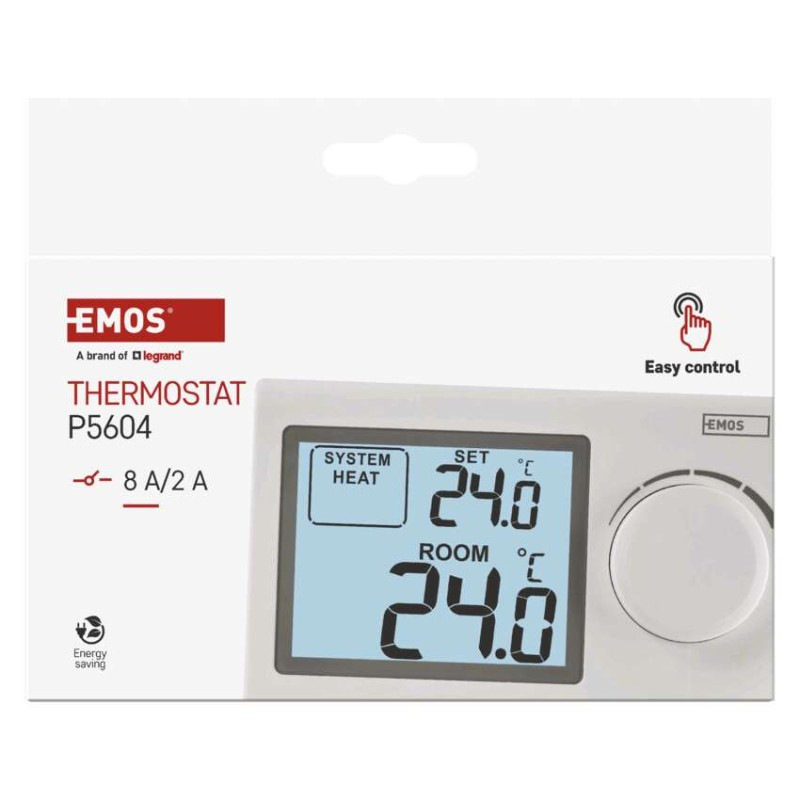 Termostat izbový P5604 digitálny manuálny 5-35*C EMOS 9
