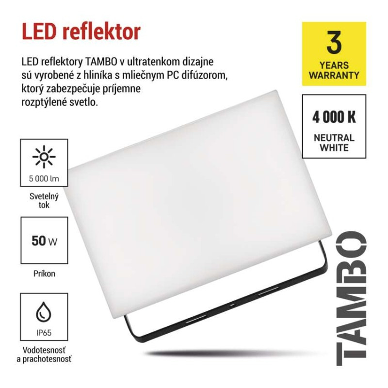 LED REFLEKTOR TAMBO 50W 5000LM IP65 7