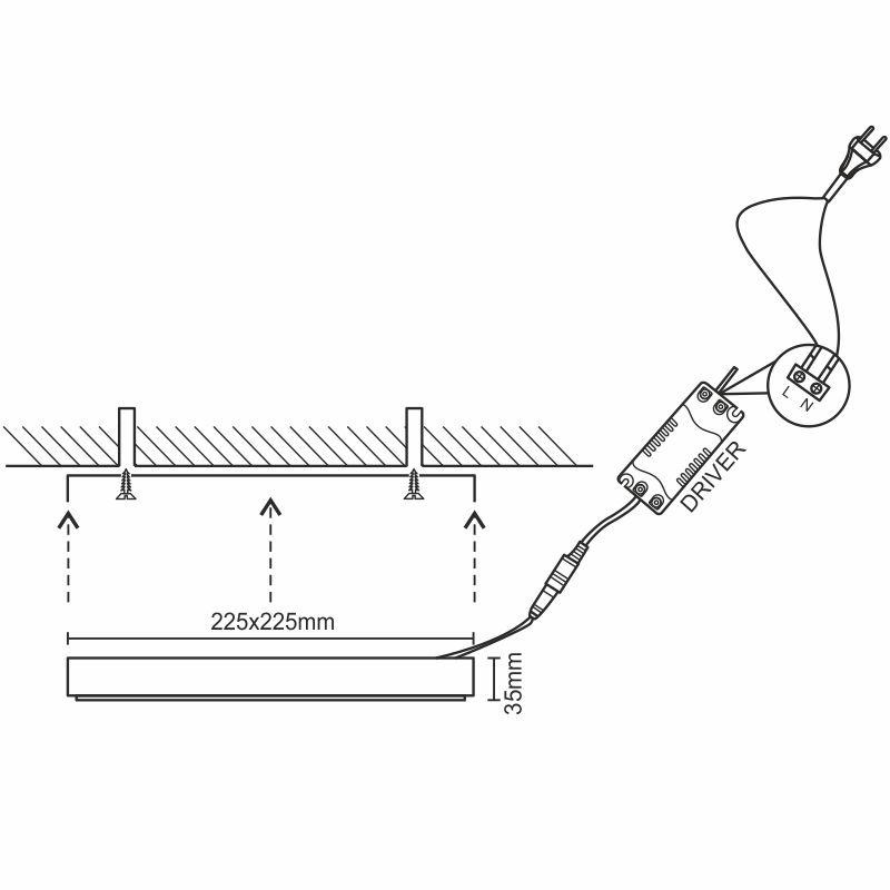 LED prisadený panel 18W / PSSF / SMD / 4000K / WH - LPL424 5