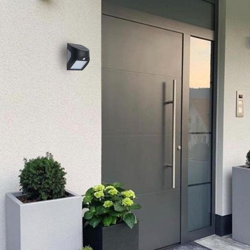 LED čierne nástenné solárne svietidlo 3W / 3000K / 4000K - LS025 1