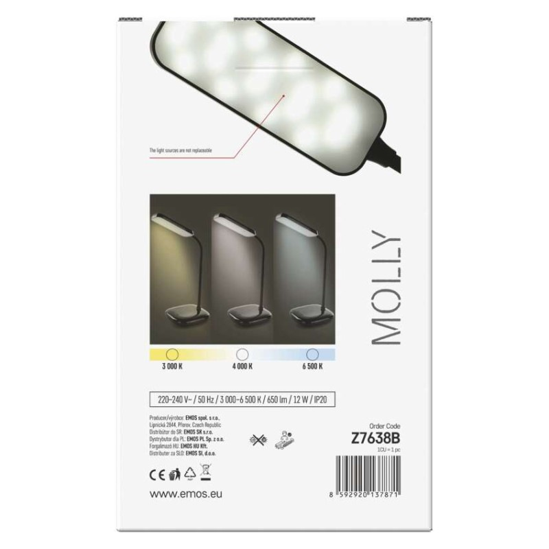 LED STOLNÍ LAMPA MOLLY ČERNÁ 9