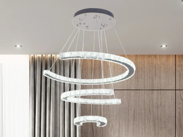 LED luxusné krištáľové svietidlo + diaľkový ovládač 100W - J6356/CH 6