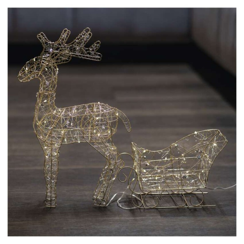 50LED REINDEER SLED WW 3