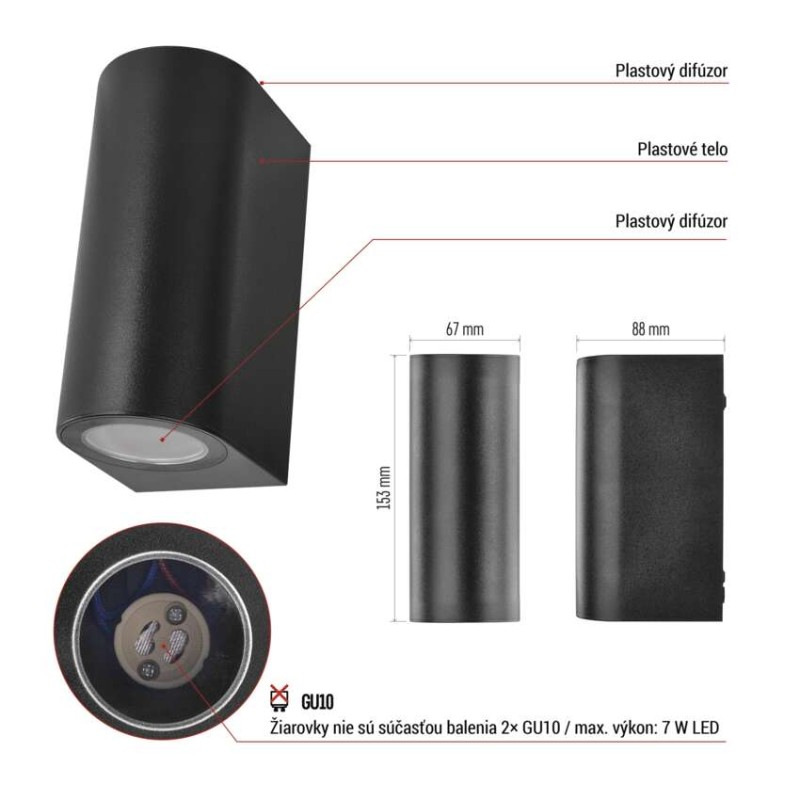 LED ZAHRADNÍ SVÍTIDLO,2xGU10,IP44,MAX 35 4