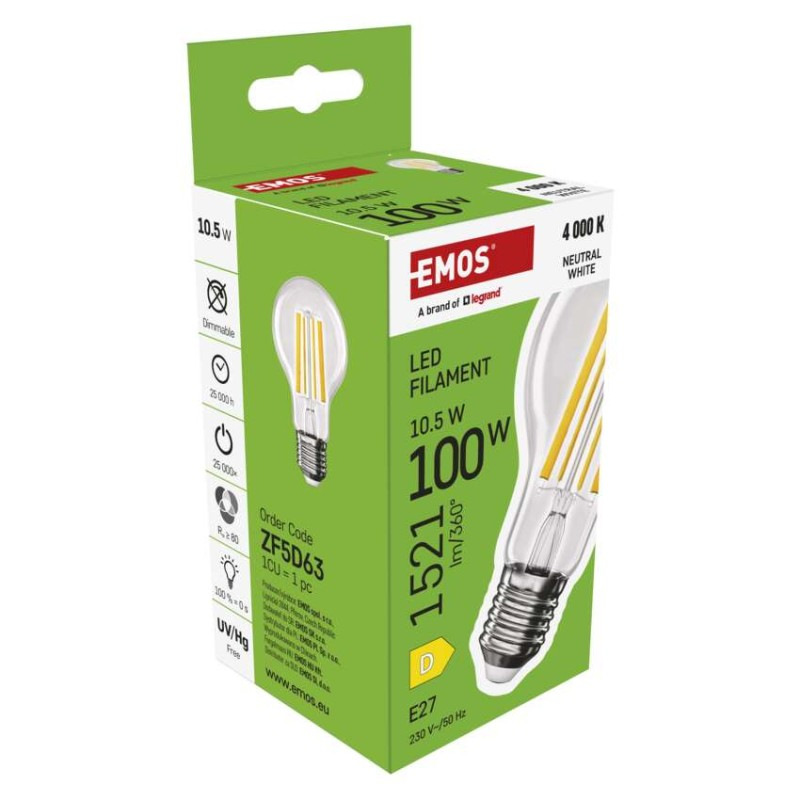 Žiarovka LED FLM A60 10,5W(100W) 1521lm E27 ZF5D63 neut.biela 7