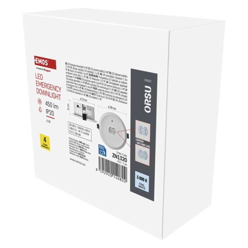 NOUZOVÉ SVÍTIDLO ORSU 6W 450LM 3H MT 11
