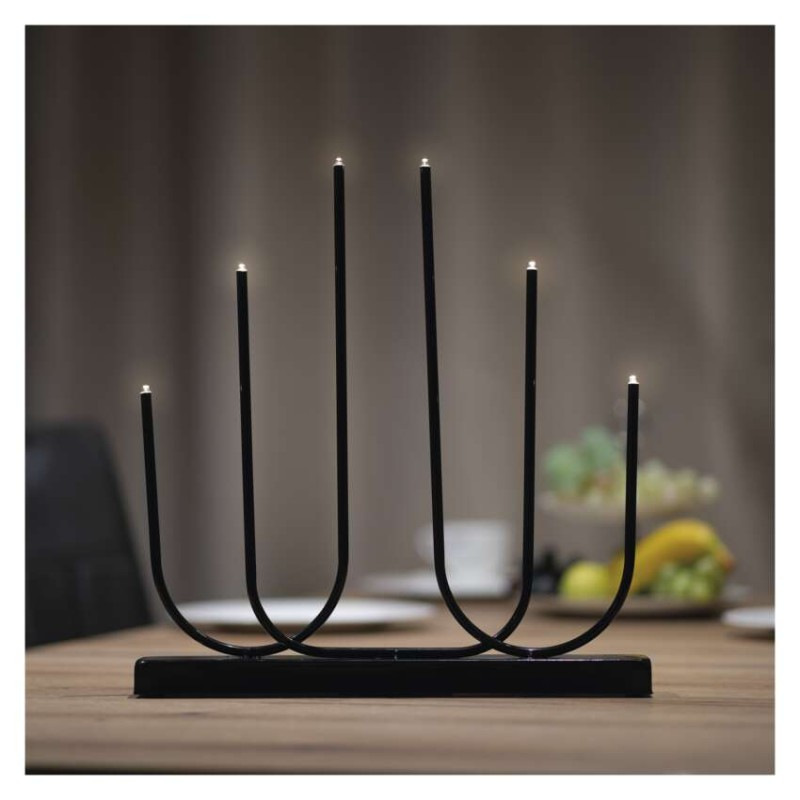 6LED CANDLE STAND METAL 2AA WW 4