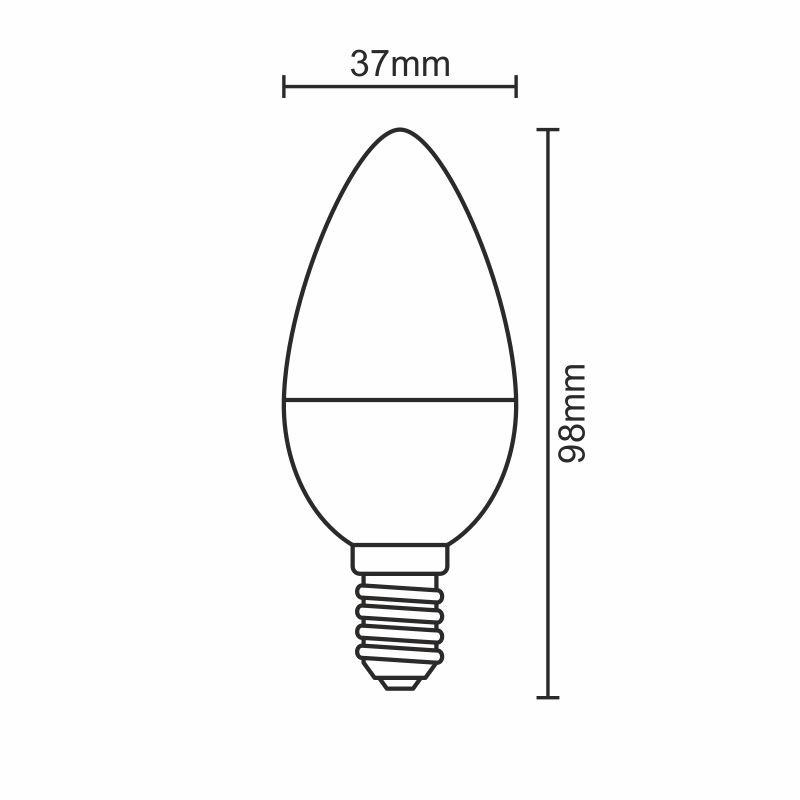 LED žiarovka 5W - C37 / E14 / SMD / 3000K - ZLS712 6