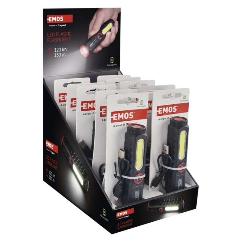 LED+COB LED NABÍJECÍ PLAST. SVÍTILNA 120 3