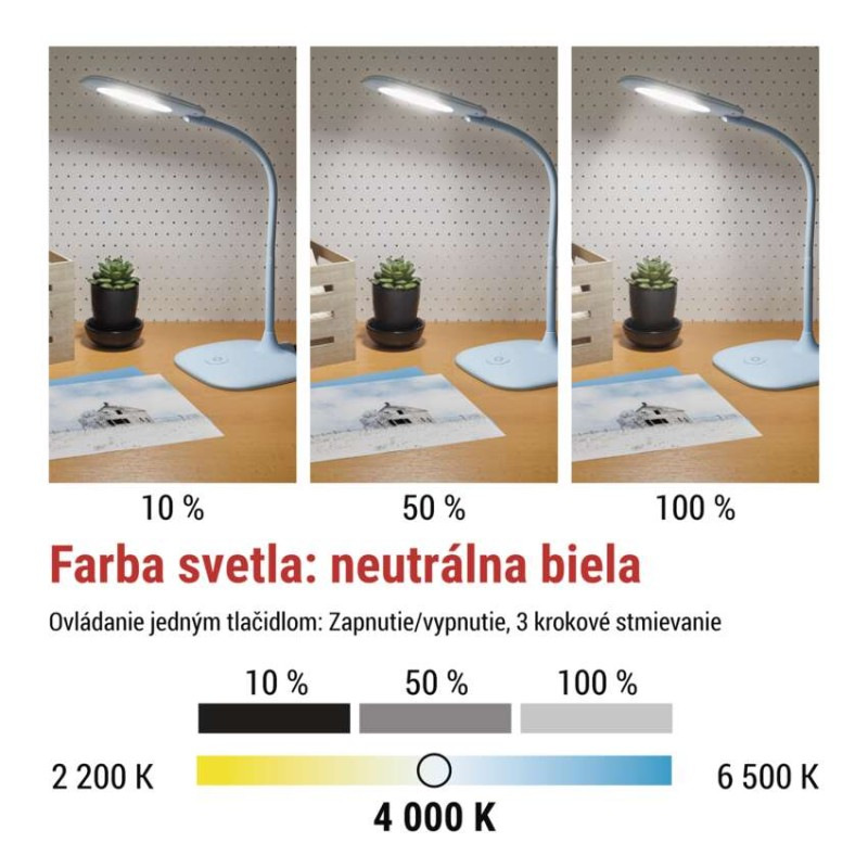 LED STOLNÍ LAMPA STELLA MODRÁ 5