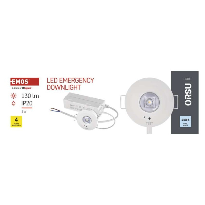 NOUZOVÉ SVÍTIDLO ORSU 1W 130LM 3H AT 10