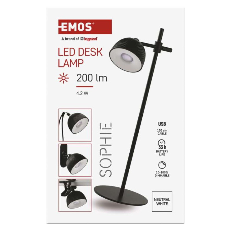 LED STOLNÍ LAMPA SOPHIE ČERNÁ 10