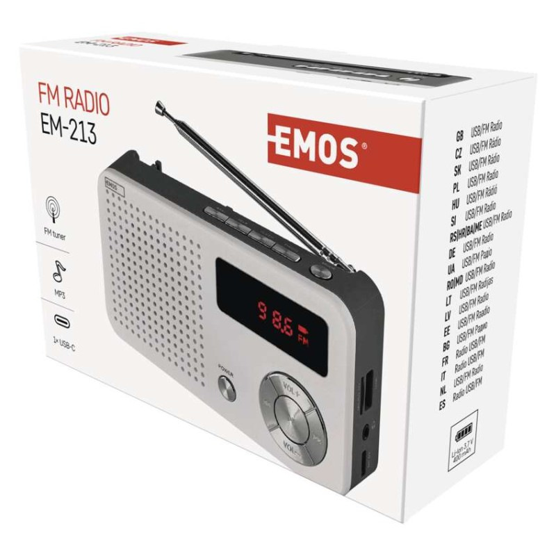 Rádio EM-213 USB biele E0086 7