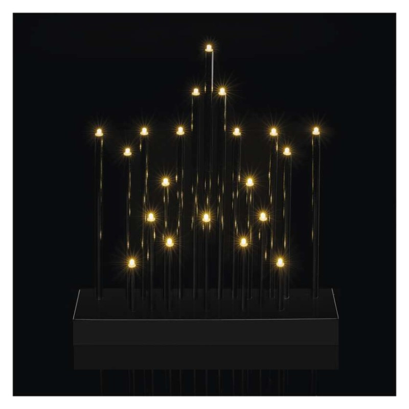 LED svícen černý, 27,5 cm, 3x AA WW 9