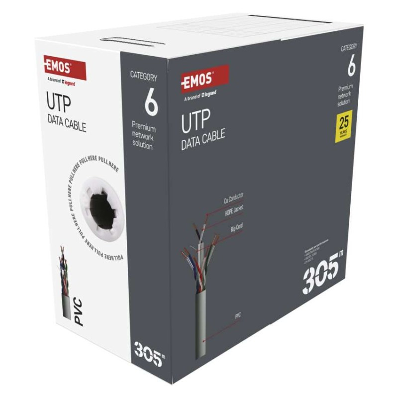 DATOVY KABEL CAT 6 UTP 305m 8