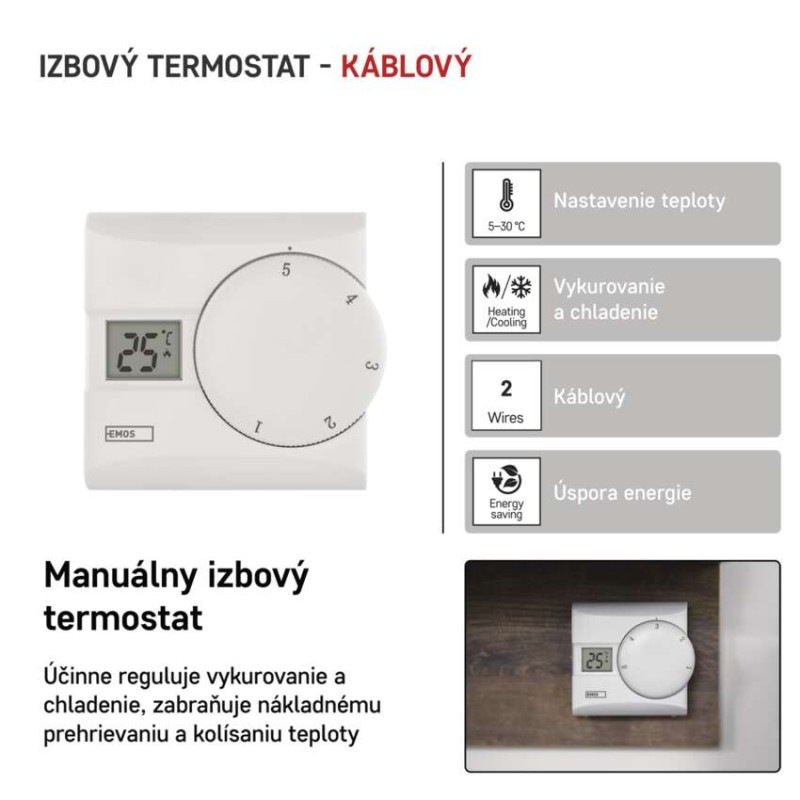 TERMOSTAT DRÁT.MANUÁLNÍ P5603R