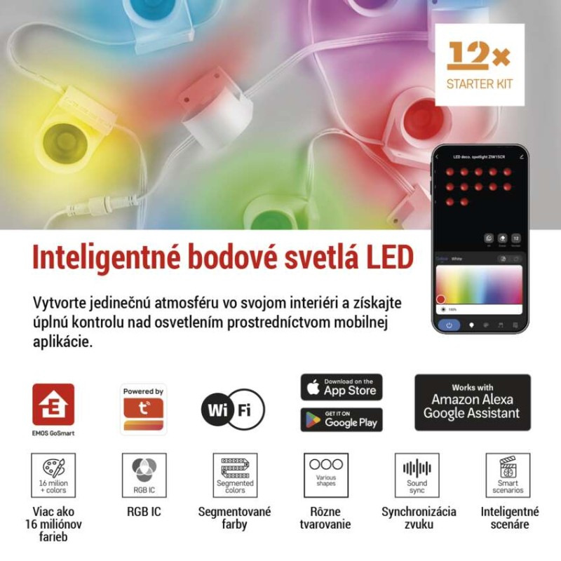 GOSMART STRING DOWNLIGHTS RGBIC+CCT 12PC 1