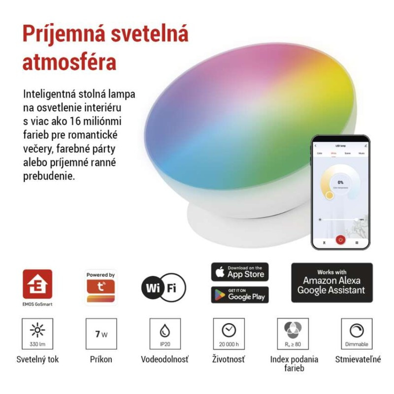 GOSMART AMBIENTNÍ LED LAMPA 7W 330LM BÍL 1