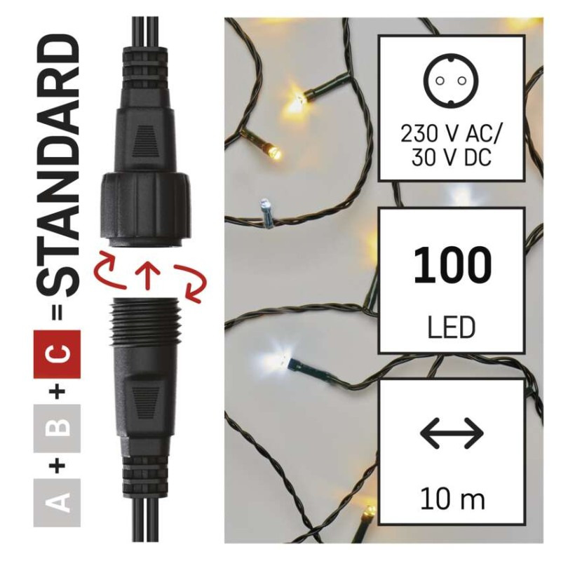 CONNECT CHAIN 100LED 10M IP44 WW/CW FLAS 1