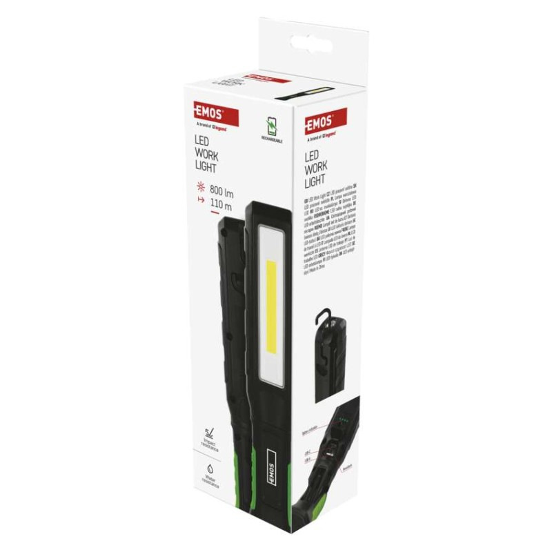 SVIETIDLO LED nabíj.pracovné COB LED+LED 800lm, P4544 EMOS 9