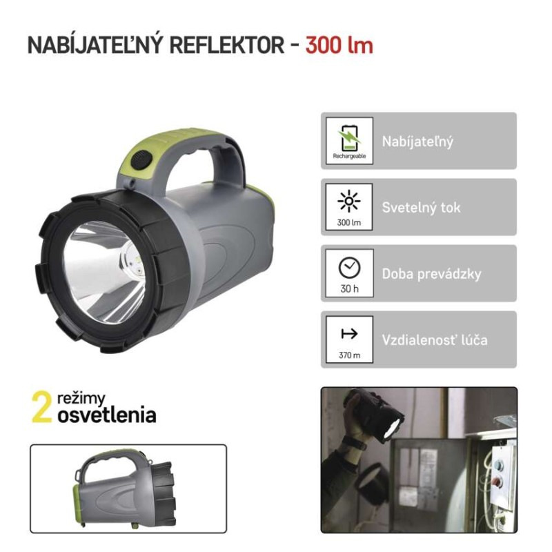 LED nabíjacie svietidlo 300 lm 2400 mAh  P2311