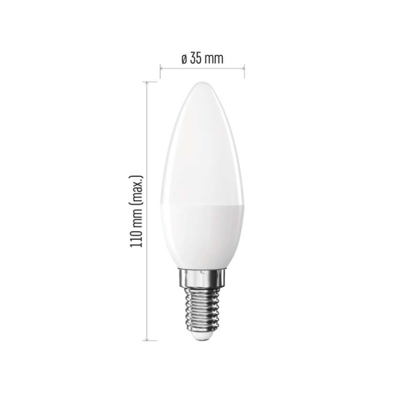 LED BASIC CANDLE 8,8W(60W) 806lm E14 WW
