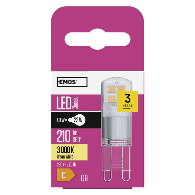 LED CLS JC 1,9W(22W) 210lm G9 WW 6