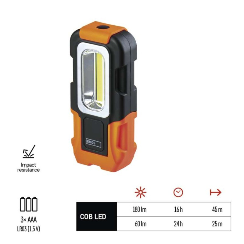 Svietidlo Led pracovné 3W COB 3xAAAA P3888 2