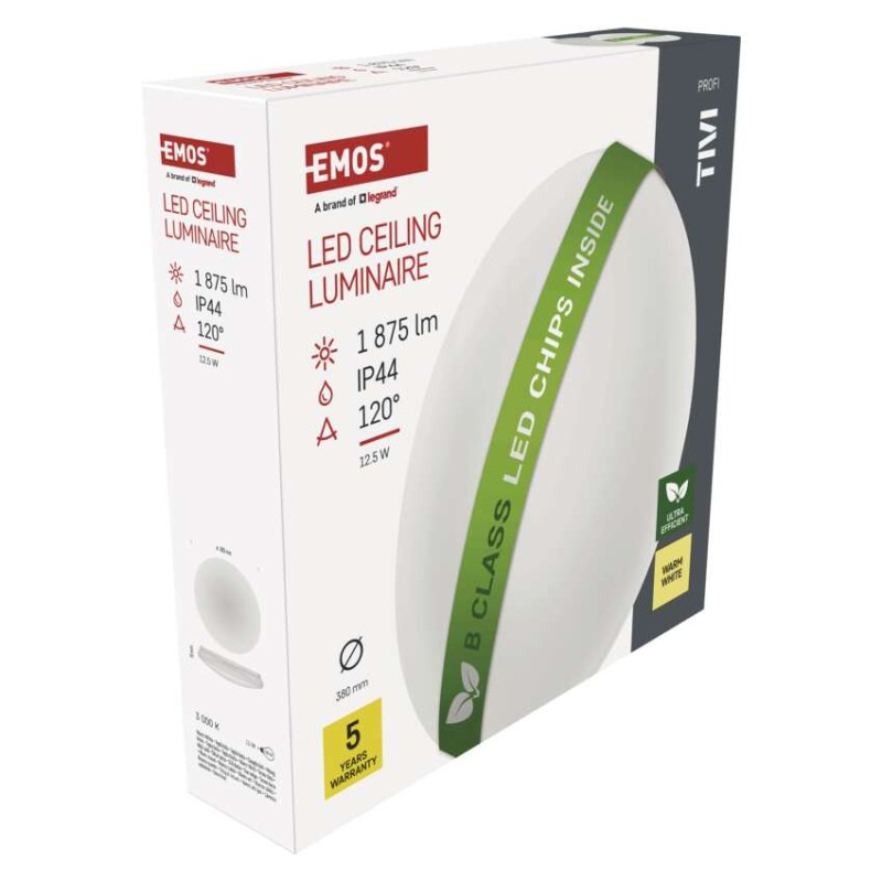 LED SVÍTIDLO TIVI PŘ.KR 12,5W 1875LM IP4 12