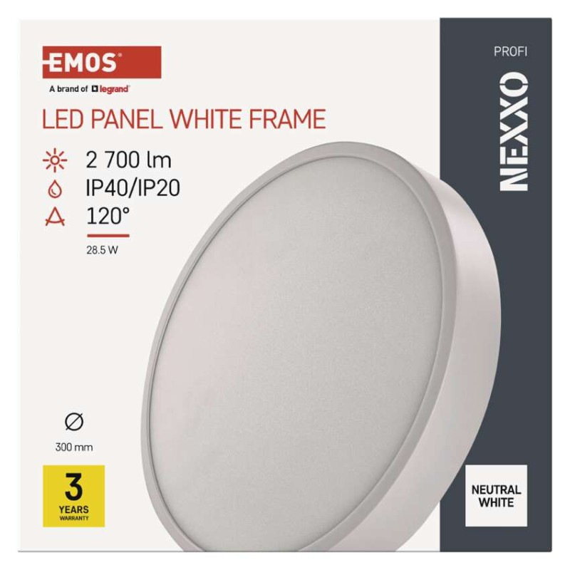 LED PANEL NEXXO PŘ.KR 28,5W 2700LM IP40 8