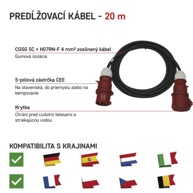 PRODL. 20M 3 F, 5x 32A, MAX 32A 1