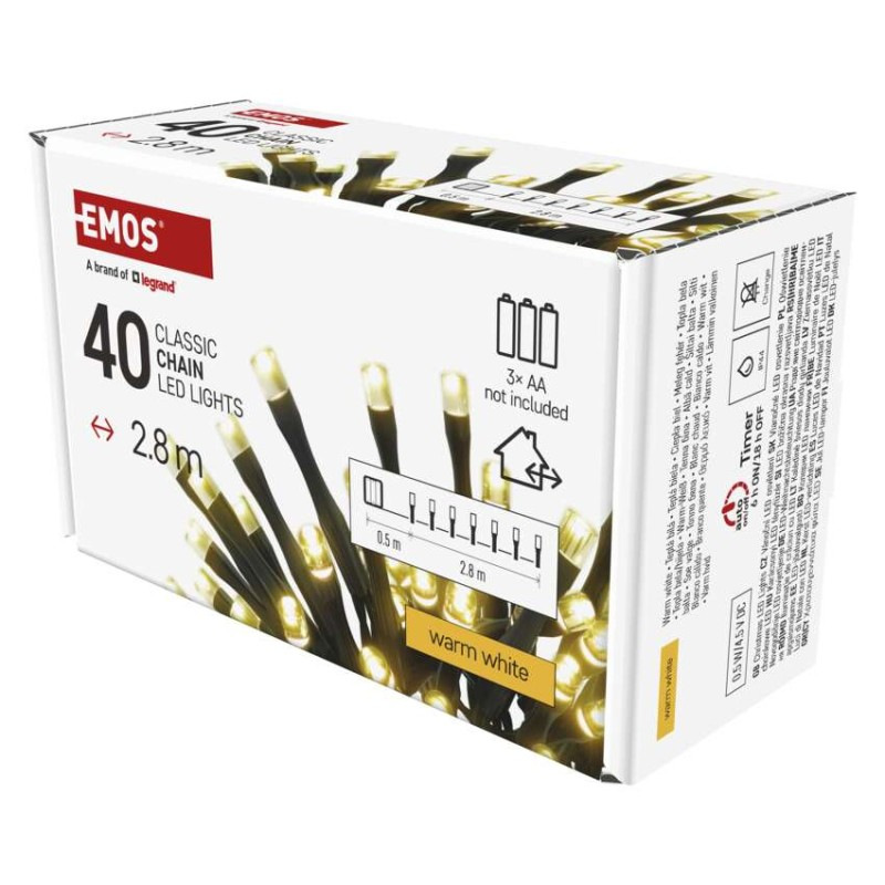 VIANOCE 40LED 2,8M 3AA IP44 WW