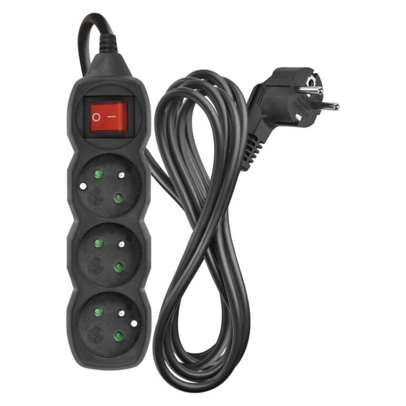Kábel predlžovací 3Z-3m s vyp. čierna  PC1313 1