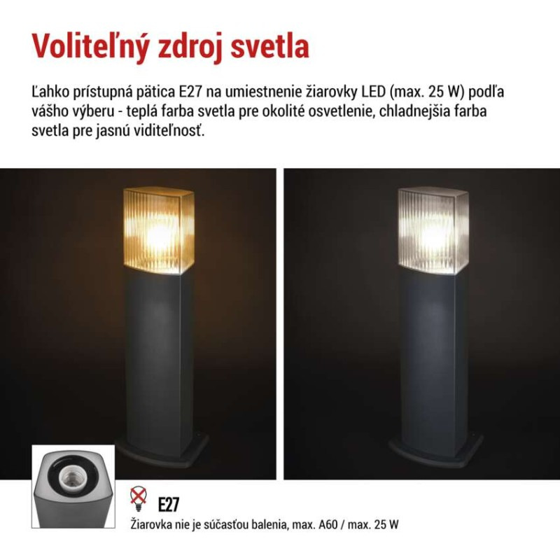 LED ZAHRADNÍ SVÍTIDLO,E27,IP54,MAX 25W,S 3