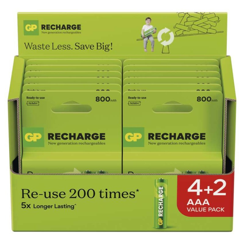 GP NABÍJECÍ BATERIE RECHARGE AAA 800 (HR 3