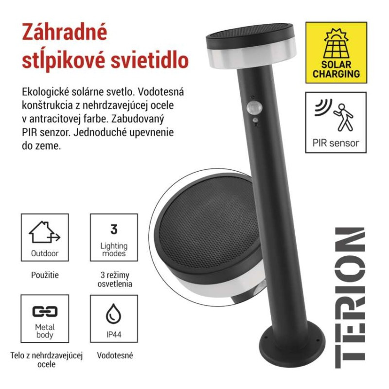 LED ZAHRADNÍ SV.IP44,SOLÁR SLOUP.50cm 2