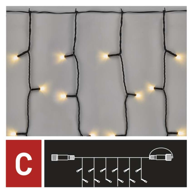 řetěz - záclona 100LED 1x2M WW (ZY1442) 7