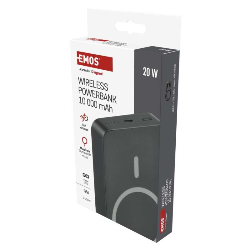 EMOS POWERBANKA WI 1046 10000MAH ŠEDÁ 3