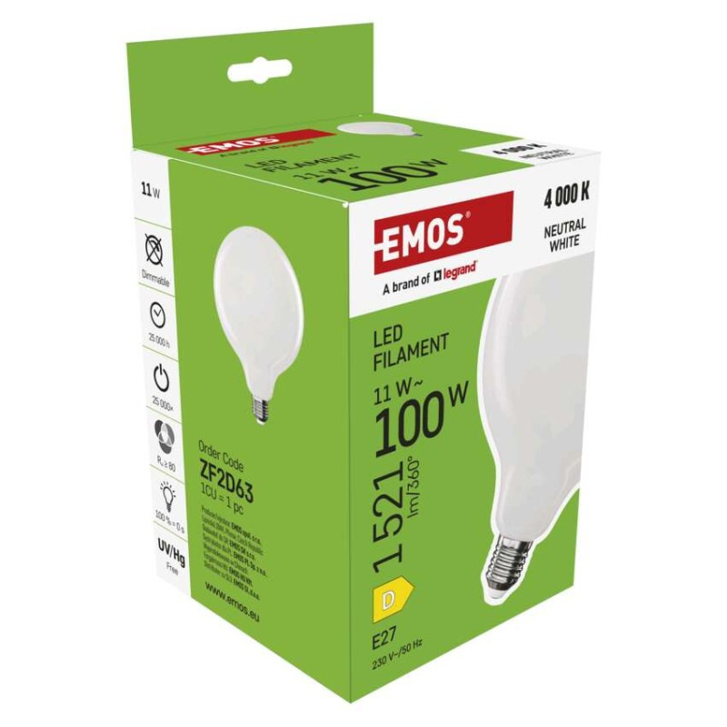LED FLM G125 GLOBE 11W(100W) 1521lm E27 7